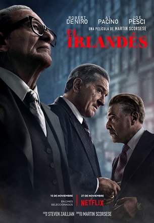 Listado de cines que exhibirán El irlandés